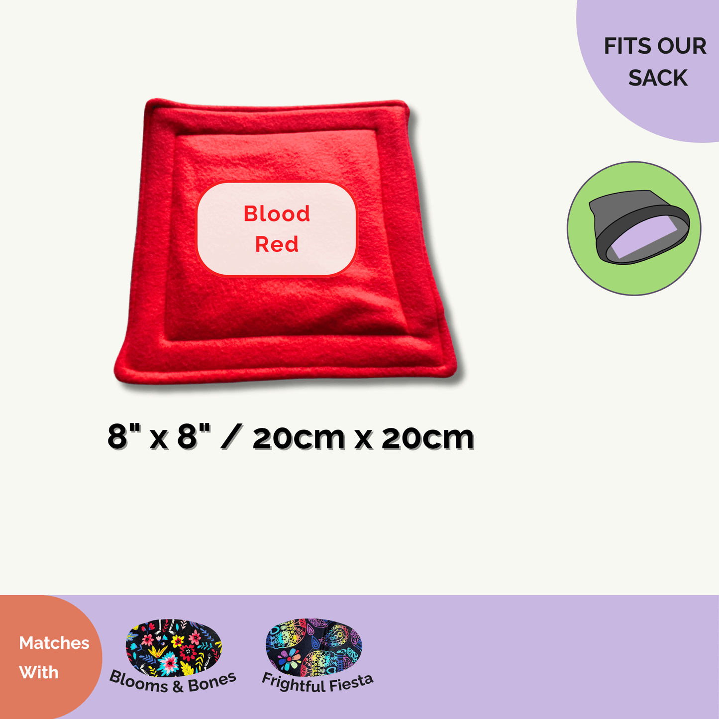 The Curious Catrina Matching Pee Pad conjures cozy gothic glamour for your small pet’s lair—an enchanting 8x8 (20cm) square pad in striking blood-red velvet and jet-black trim. This absorbent throne blankets cages or snuggle sacks in soft, spooky style, while complementing our bewitching Blooms & Bones and Frightful Fiesta collections. Perfect for keeping your tiny familiar’s realm clean and charming—no haunting messes here!.
