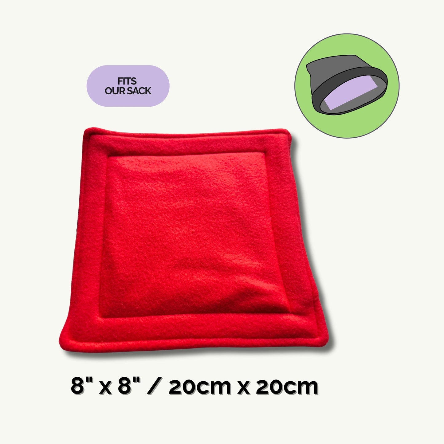 Bewitch your pet’s burrow with these gothic-glam red Pee Pads (8 x 8”, 20cm x 20cm), edged in neatly stitched borders worthy of a tiny vampire prince or princess. A moonlit inset reveals the pad nestling perfectly inside our cozy cuddle sack, accompanied by the words “FITS OUR SACK.” Make cleaning a hauntingly easy ritual—leaving you more time for charming snuggles with your small companion.