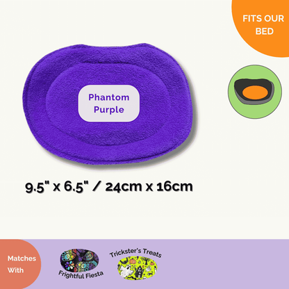 Phantom Purple oval topper (9.5 x 6.5 in), odor-resistant, bewitches guinea pig beds—pair with Trickster’s Treats for easy cleaning!.