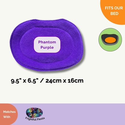 Bewitch your little beastie’s lair with the Frightful Fiesta Matching Pee Pads in luscious Phantom Purple (measuring a devilish 9.5 by 6.5 inches). These velvety fleece pads are absorbent and wards against troublesome odors, fitting snugly into our haunted hideaway beds. Perfect for matching your ghouls goth-glam bedding set and making cleanup a breeze—because even spooky snugglebugs deserve a touch of midnight magic!.