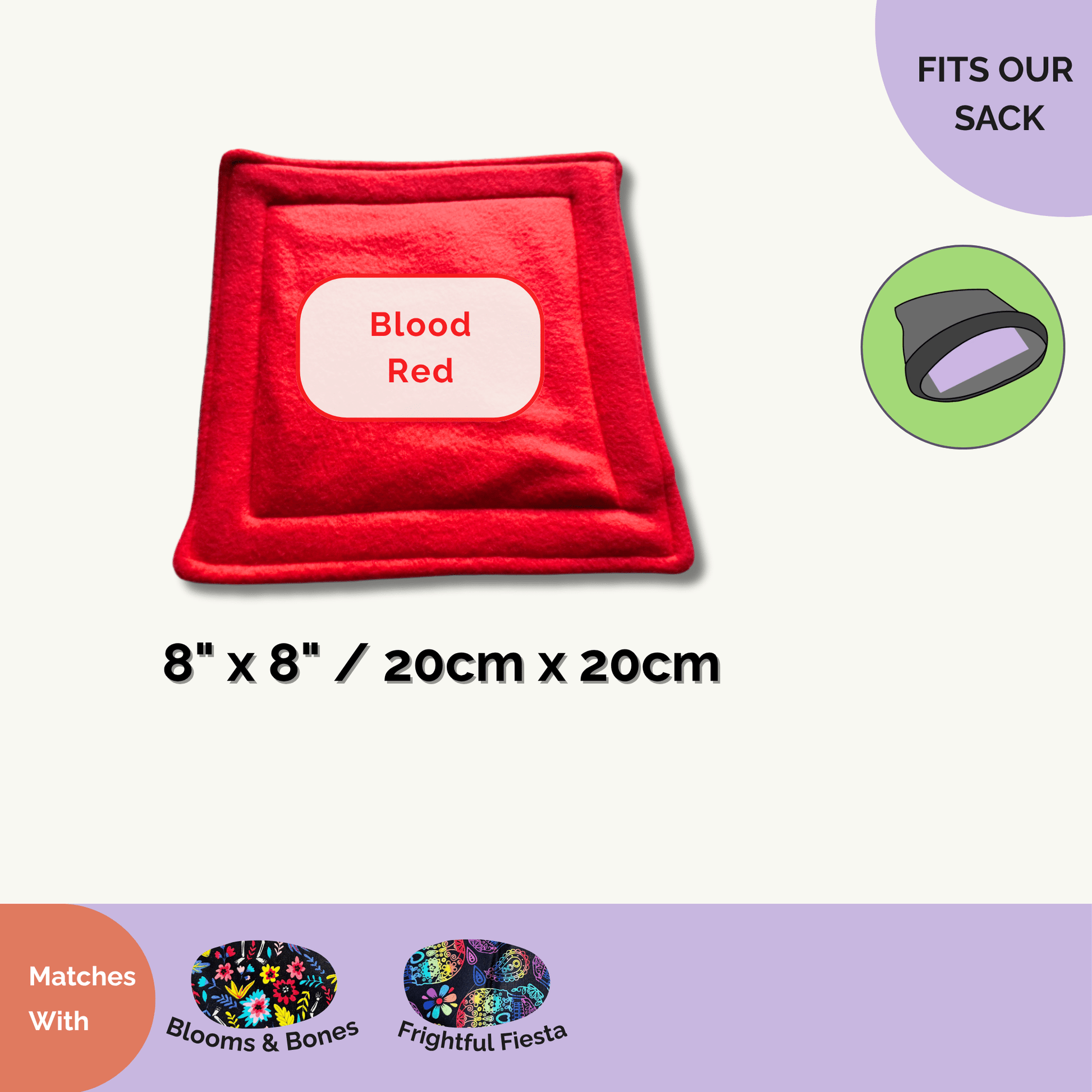 The Curious Catrina Matching Pee Pad conjures cozy gothic glamour for your small pet’s lair—an enchanting 8x8 (20cm) square pad in striking blood-red velvet and jet-black trim. This absorbent throne blankets cages or snuggle sacks in soft, spooky style, while complementing our bewitching Blooms & Bones and Frightful Fiesta collections. Perfect for keeping your tiny familiar’s realm clean and charming—no haunting messes here!.