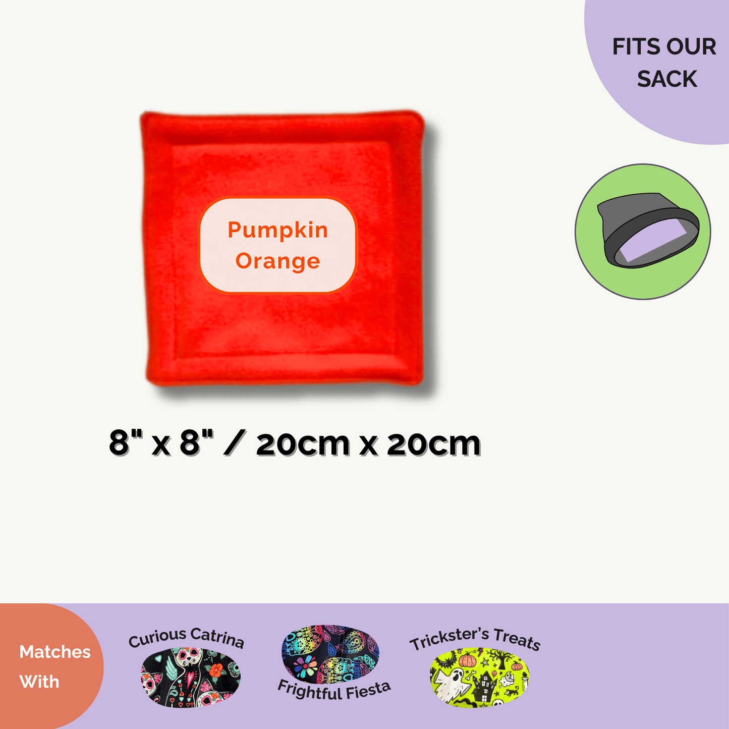 This pumpkin-orange, square fleece pee pad (8"x8") enchants guinea pig homes—odour-resistant, witchy-chic, and mess-banishing.